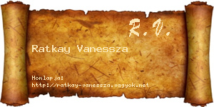 Ratkay Vanessza névjegykártya